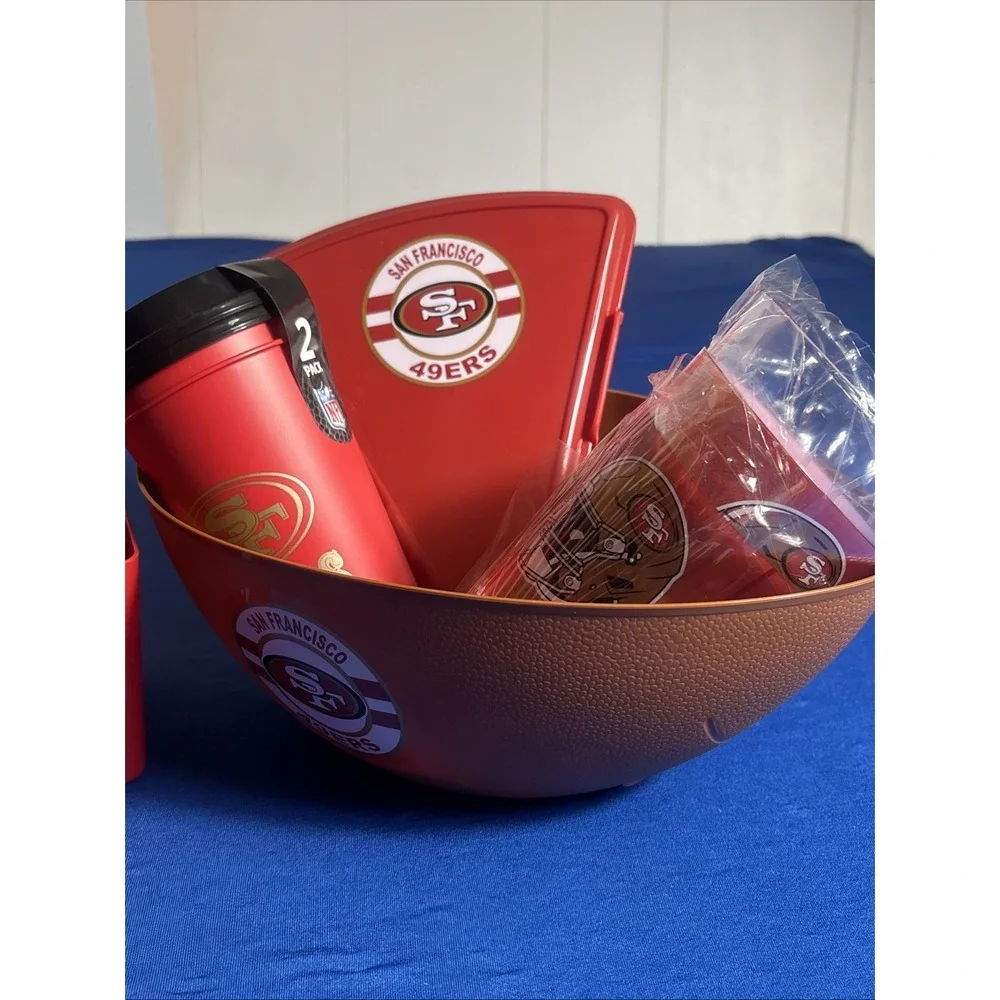 San Francisco 49ers Cups,pizza & Sandwich Container,chip Bowl Bundle Of 11 NFL